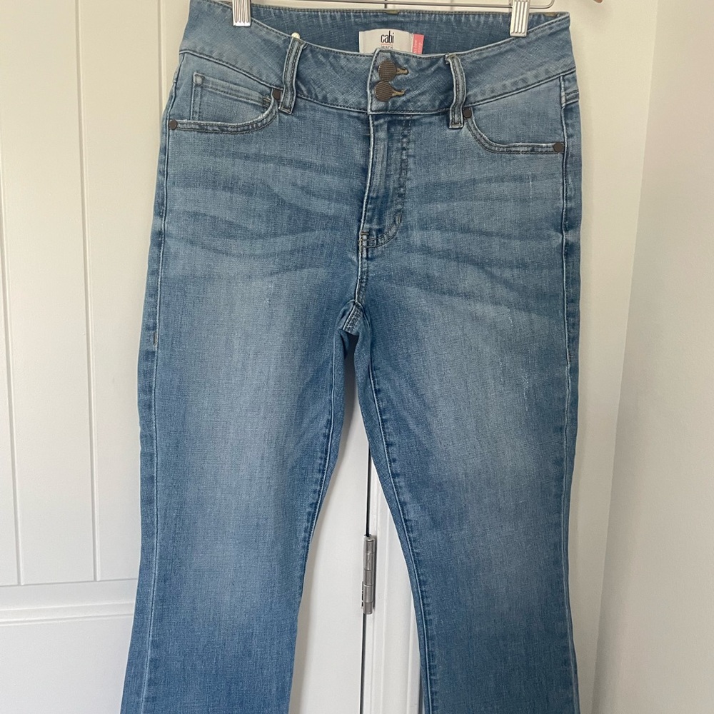 CAbi Light Blue Flare Crop Jeans